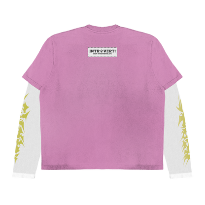 PINK SOCIAL ANXIETY DOUBLE LAYERED TEE *PREORDER*